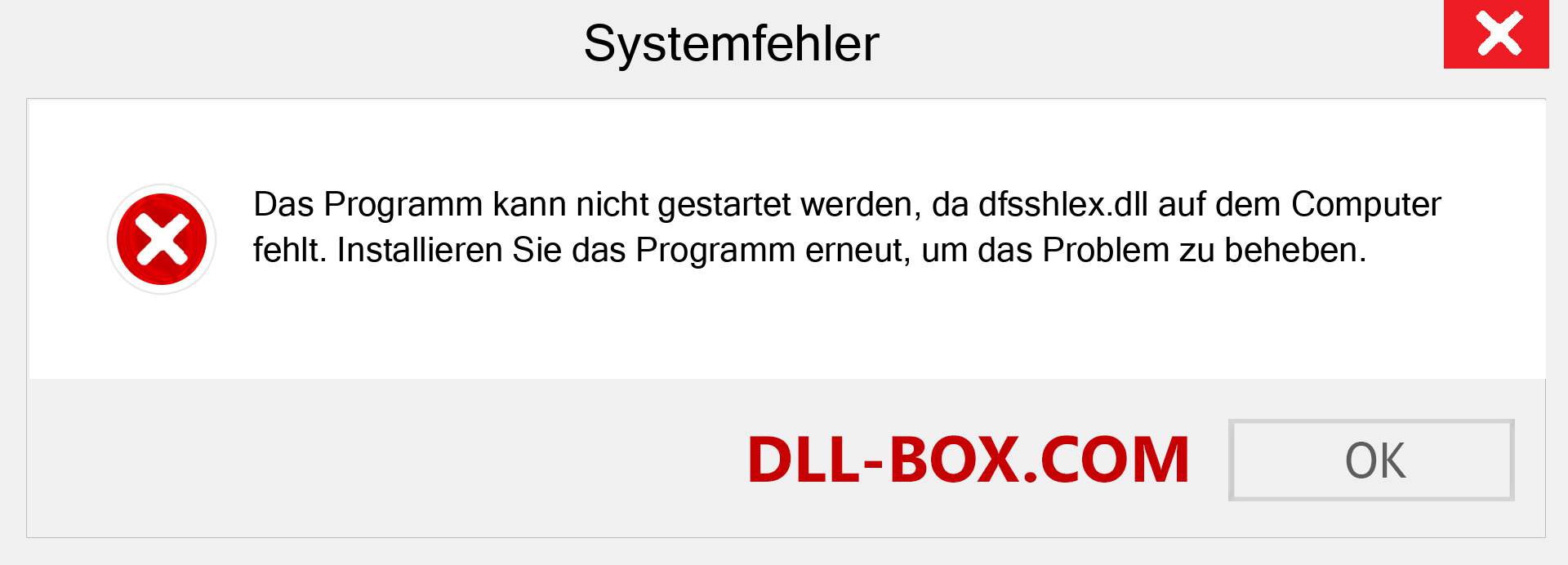 dfsshlex.dll-Datei fehlt?. Download für Windows 7, 8, 10 - Fix dfsshlex dll Missing Error unter Windows, Fotos, Bildern